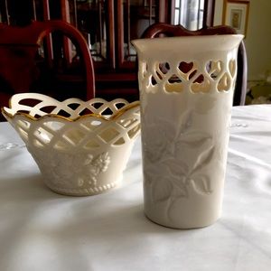 LENOX 2 Piece BASKET and VASE